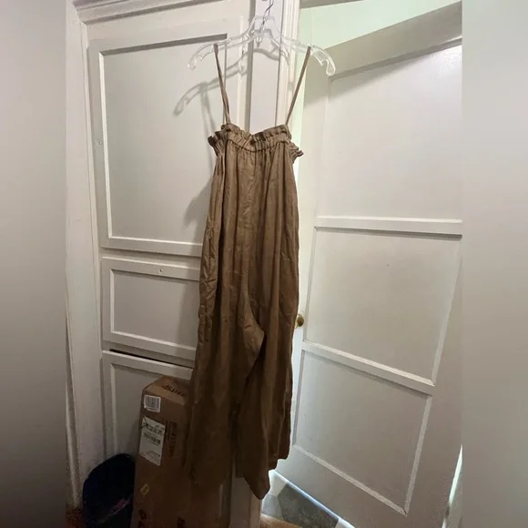Ozma deia tan linen jumpsuit size small - Picture 2 of 15